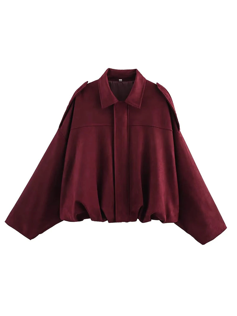 Vintage Women Green Oversize Bomber Jackets 2025 Fashion Ladies Elegant Loose Soft Outfits Jacket for Party Female Chic Clothes